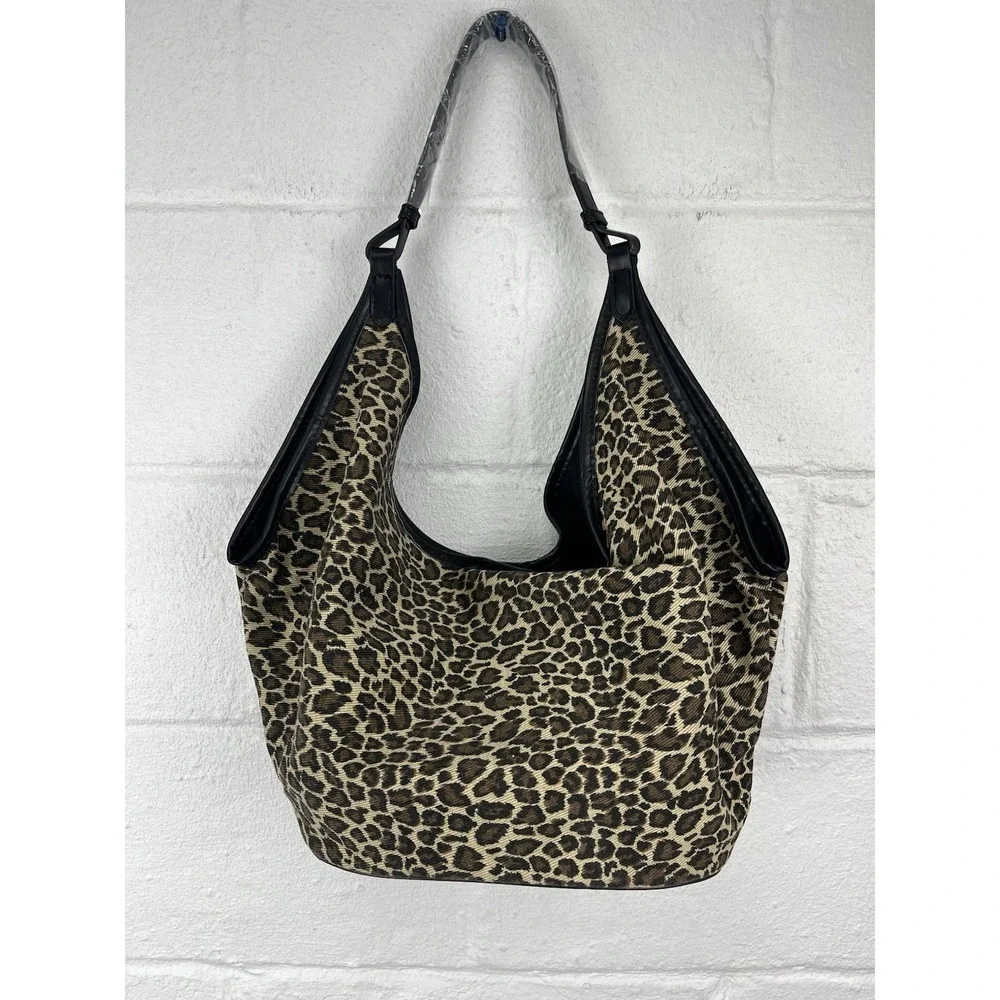 Leopard Print Hobo Bag Fabric Slouchy NWOT Casual Boho Maximalist Cheetah Animal